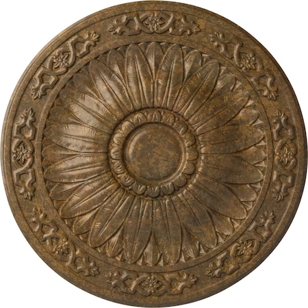 Ekena Millwork Lunel Ceiling Medallion (Fits Canopies up to 3 3/4"), Hnd-Painted Rubbed Bronze, 20 1/4"OD x 1 1/2"P CM20LURZS